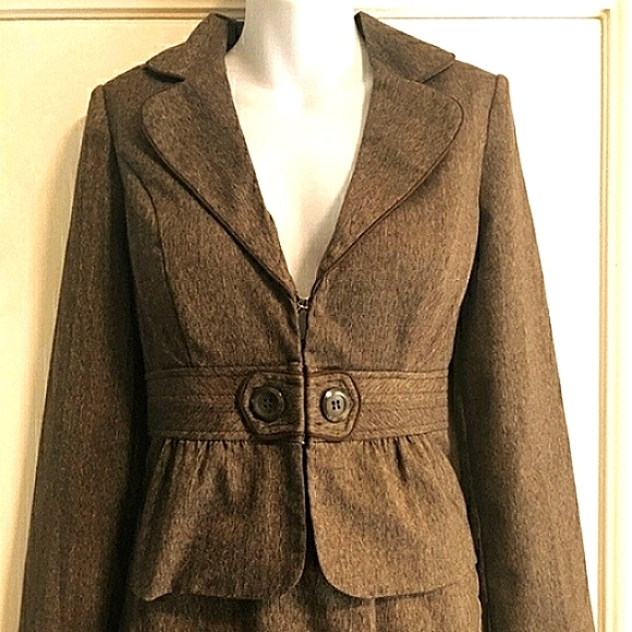 A.Byer Suit, HERRINGBONE Pattern Skirt/Jacket- M - Picture 2 of 8